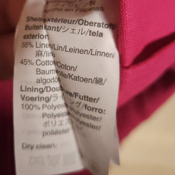 J. Crew New Womens Barbie Pink Linen Blend Lined Pants 4 - Picture 8 of 8